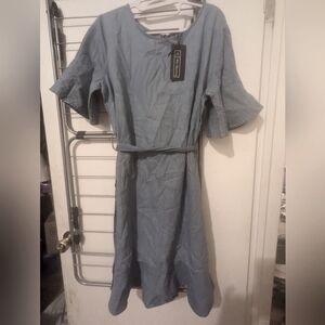 NWT light denim ruffle dress